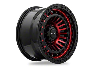 RTX Offroad Wheels Moab Gloss Black Machined Red 6-Lug Wheel; 17x9; 0mm Offset (07-13 Silverado 1500)