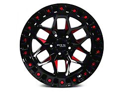 RTX Offroad Wheels Zion Black Milled Red 6-Lug Wheel; 17x9; 0mm Offset (14-18 Silverado 1500)