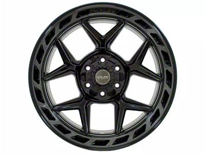 4Play 4P55 Gloss Black with Brushed Face 6-Lug Wheel; 22x12; -44mm Offset (23-24 Canyon)