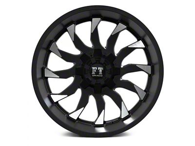 Full Throttle Off Road FT11 Gloss Black with Machine Edges 6-Lug Wheel; 20x10; -24mm Offset (19-24 Silverado 1500)