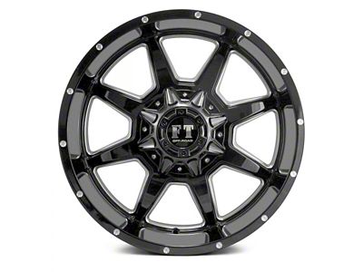 Full Throttle Off Road FT2 Gloss Black Milled 6-Lug Wheel; 20x10; -24mm Offset (14-18 Silverado 1500)