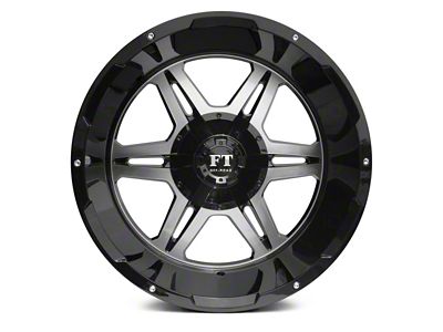 Full Throttle Off Road FT3 Gloss Black Machined 6-Lug Wheel; 20x12; -44mm Offset (15-20 F-150)