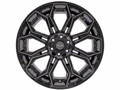 4Play 4P83 Gloss Black with Brushed Face 6-Lug Wheel; 22x12; -44mm Offset (21-24 Tahoe)