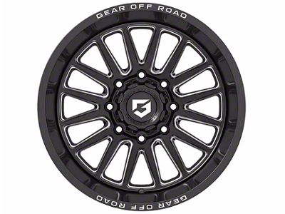 Gear Off-Road Leverage Gloss Black Milled 6-Lug Wheel; 20x10; -19mm Offset (14-18 Sierra 1500)