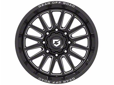 Gear Off-Road Leverage Gloss Black Milled 6-Lug Wheel; 20x9; 18mm Offset (21-24 F-150)