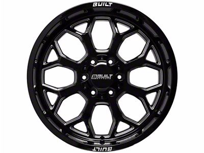 Built Off Road BTO-1 Gloss Black Milled 6-Lug Wheel; 20x10; -19mm Offset (15-20 F-150)