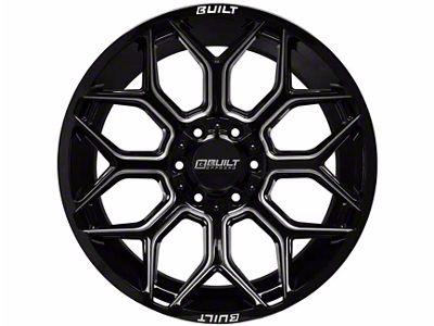 Built Off Road BTO-4 Gloss Black Milled 6-Lug Wheel; 20x10; -19mm Offset (19-24 RAM 1500)