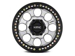 KMC Riot Beadlock Machined Face with Satin Black Windows and Ring 6-Lug Wheel; 17x9; -12mm Offset (23-24 Canyon)