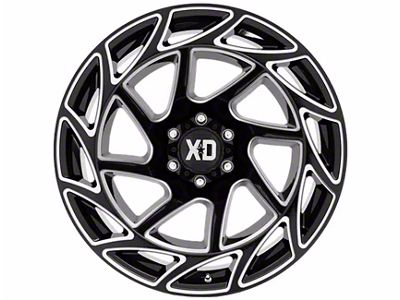 XD Onslaught Gloss Black Milled 6-Lug Wheel; 17x9; -12mm Offset (2024 Ranger)