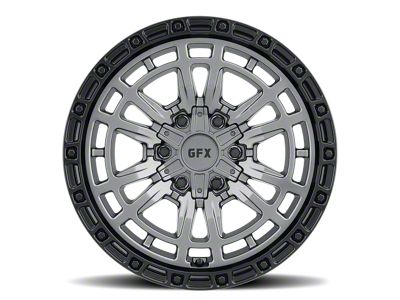 G-FX TR-24 Matte Gray with Matte Black Lip 6-Lug Wheel; 18x9; 12mm Offset (23-24 Colorado)