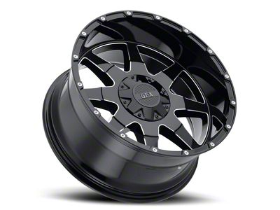G-FX TR-12 Gloss Black Milled 6-Lug Wheel; 17x9; 12mm Offset (99-06 Silverado 1500)