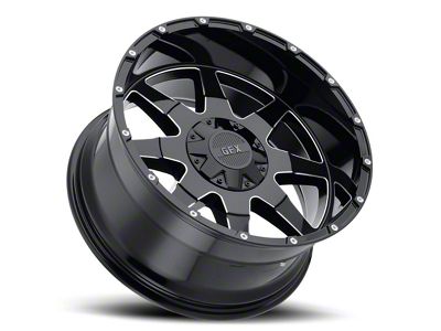 G-FX TR-12 Gloss Black Milled 6-Lug Wheel; 17x9; 12mm Offset (99-06 Sierra 1500)