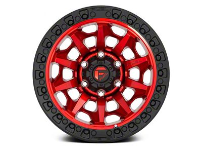 Fuel Wheels Covert Candy Red with Black Bead Ring 6-Lug Wheel; 17x9; 1mm Offset (14-18 Sierra 1500)