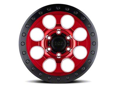 Black Rhino Riot Candy Red with Black Ring 6-Lug Wheel; 17x9; -18mm Offset (19-23 Ranger)