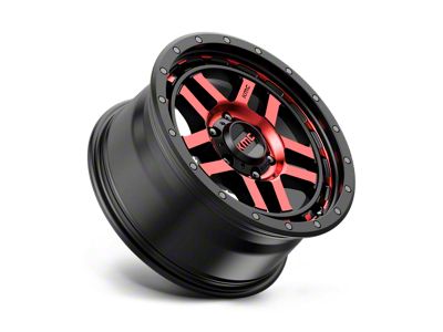 KMC Recon Gloss Black Machined with Red Tint 6-Lug Wheel; 17x8.5; 18mm Offset (99-06 Silverado 1500)