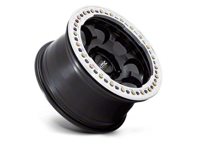 KMC Riot Beadlock Satin Black with Machined Ring 6-Lug Wheel; 17x8.5; 0mm Offset (23-24 Colorado)