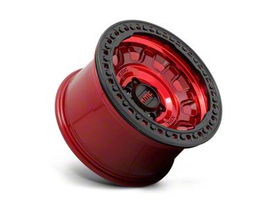 KMC Tank Beadlock Candy Red 6-Lug Wheel; 17x9; -15mm Offset (23-24 Canyon)