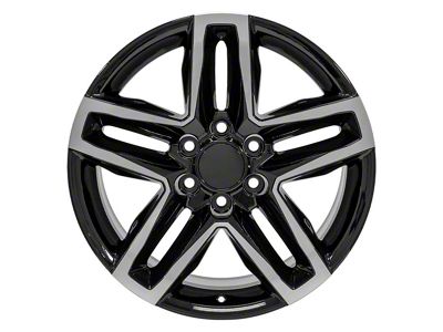 CV34B Black Machined 6-Lug Wheel; 20x9; 26mm Offset (19-24 Silverado 1500)