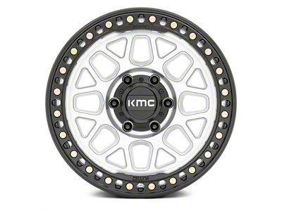 KMC GRS Machined with Satin Black Lip 6-Lug Wheel; 18x8.5; 0mm Offset (99-06 Sierra 1500)