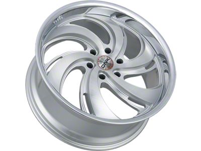 DNK Street 702 Brushed Face Silver Milled with Stainless Lip 6-Lug Wheel; 24x10 6-Lug Wheel; 25mm Offset (19-23 Ranger)