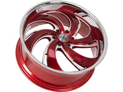 DNK Street 702 Red Milled with Stainless Lip 6-Lug Wheel; 24x10; 25mm Offset (19-24 RAM 1500)