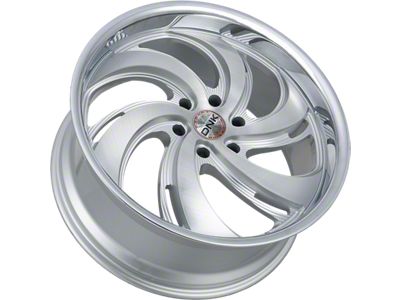 DNK Street 702 Brushed Face Silver Milled with Stainless Lip 6-Lug Wheel; 22x9.5; 25mm Offset (99-06 Sierra 1500)