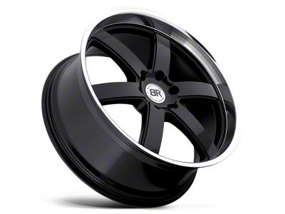 Black Rhino Pondora Gloss Black with Machine Ring 6-Lug Wheel; 20x8.5; 18mm Offset (2024 Ranger)