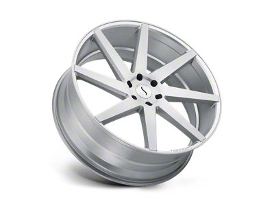 Status Brute Silver with Brushed Machined Face 6-Lug Wheel; 26x10; 15mm Offset (99-06 Silverado 1500)