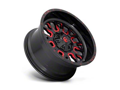 Fuel Wheels Stroke Gloss Black with Red Tinted Clear 6-Lug Wheel; 18x9; 19mm Offset (15-22 Colorado)