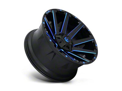 Fuel Wheels Contra Gloss Black with Blue Tinted Clear 6-Lug Wheel; 22x10; -19mm Offset (14-18 Silverado 1500)