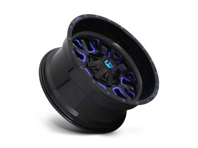Fuel Wheels Stroke Gloss Black with Blue Tinted Clear 6-Lug Wheel; 18x9; 20mm Offset (19-24 Silverado 1500)