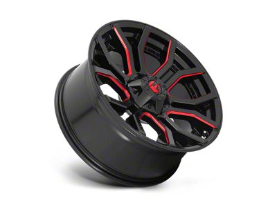 Fuel Wheels Rage Gloss Black with Red Tinted Clear 6-Lug Wheel; 22x10; -18mm Offset (21-24 Yukon)