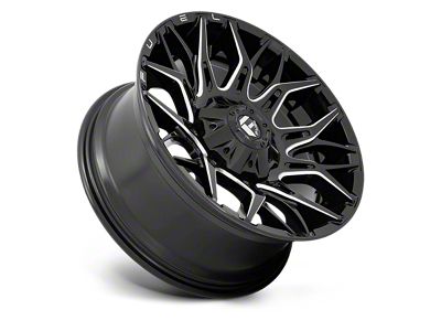 Fuel Wheels Twitch Glossy Black Milled 6-Lug Wheel; 22x12; -44mm Offset (23-24 Colorado)