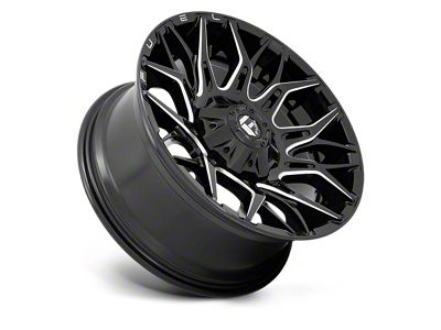 Fuel Wheels Twitch Glossy Black Milled 6-Lug Wheel; 22x12; -44mm Offset (15-20 Yukon)