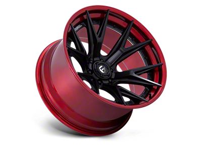 Fuel Wheels Catalyst Matte Black with Candy Red Lip 6-Lug Wheel; 24x12; -44mm Offset (19-24 RAM 1500)