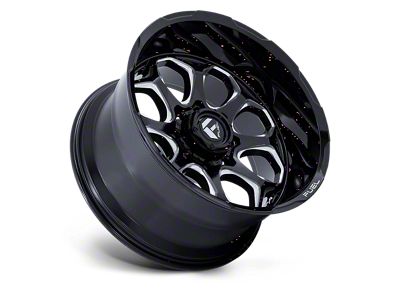 Fuel Wheels Scepter Gloss Black Milled 6-Lug Wheel; 22x12; -44mm Offset (19-24 RAM 1500)