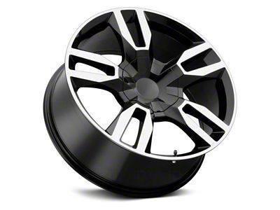 Voxx Replica RST Style Gloss Black Machined 6-Lug Wheel; 22x9; 24mm Offset (21-24 Tahoe)