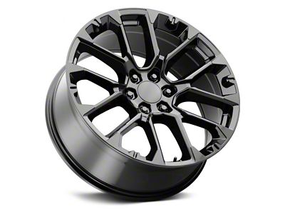 Voxx Replica SRV Style Gloss Black 6-Lug Wheel; 22x9; 28mm Offset (14-18 Silverado 1500)