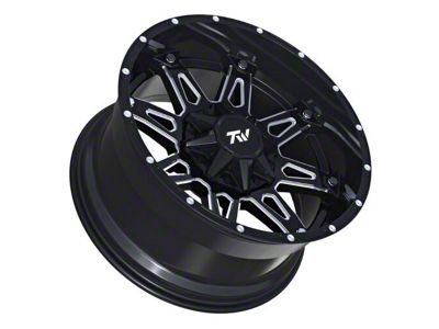 TW Offroad T1 Spear Gloss Black with Milled Spokes 6-Lug Wheel; 20x10; -12mm Offset (07-14 Tahoe)