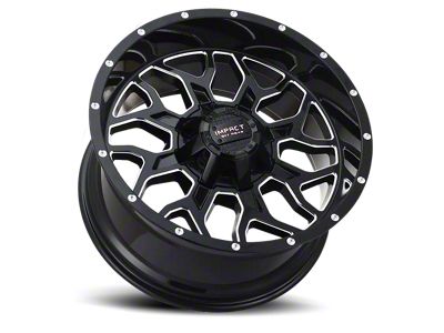 Impact Wheels 813 Gloss Black Milled 6-Lug Wheel; 20x12; -44mm Offset (07-13 Sierra 1500)