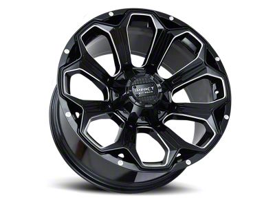 Impact Wheels 817 Gloss Black Milled 6-Lug Wheel; 20x10; -12mm Offset (14-18 Silverado 1500)