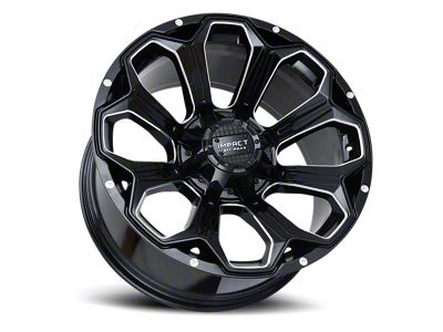 Impact Wheels 817 Gloss Black Milled 6-Lug Wheel; 20x10; -12mm Offset (15-20 F-150)