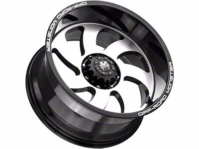 Off-Road Monster M07 Gloss Black Machined 6-Lug Wheel; 20x10; -19mm Offset (19-23 Ranger)