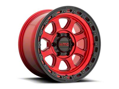 KMC Chase Candy Red with Black Lip 6-Lug Wheel; 17x9; -12mm Offset (23-24 Canyon)