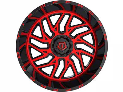 TIS 544MBR Gloss Black with Red Tint Accent 6-Lug Wheel; 20x12; -44mm Offset (21-24 Yukon)