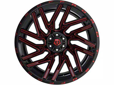 TIS 554BMR Gloss Black with Red Tint Accent 6-Lug Wheel; 20x10; -19mm Offset (2024 Ranger)