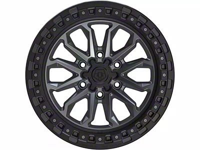 TIS 556AB Satin Anthracite with Black Simulated Bead Ring 6-Lug Wheel; 17x9; -12mm Offset (2024 Ranger)