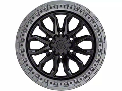 TIS 556BA Satin Black with Anthracite Simulated Bead Ring 6-Lug Wheel; 17x9; -12mm Offset (2024 Ranger)