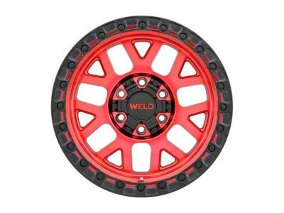 Weld Off-Road Cinch Candy Red 6-Lug Wheel; 17x9; -12mm Offset (23-24 Colorado)