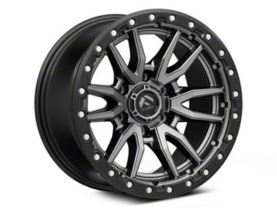 Fuel Wheels Rebel Matte Gunmetal with Black Bead Ring 6-Lug Wheel; 17x9; 1mm Offset (2024 Ranger)